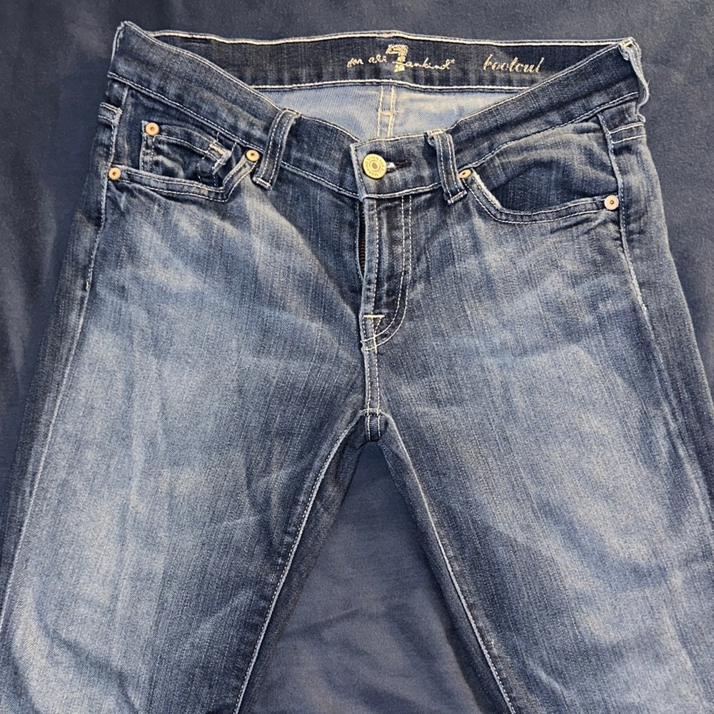 7 For All Mankind Dark Blue Boot Cut Jeans